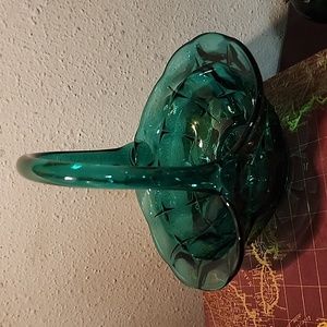 Tiara Indiana Teal Green Glass Constellation Basket